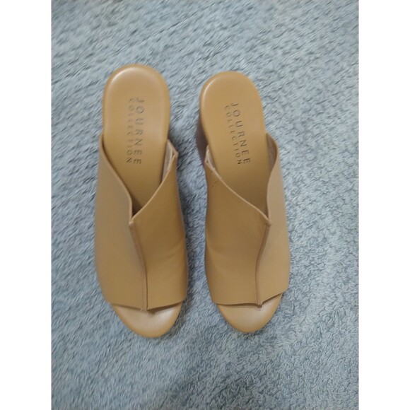 Journee Collection Block Platform Healed Open Toe heels Y2K Boho 8.5 Camel - Picture 5 of 9